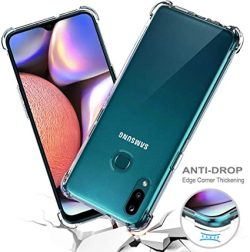 OO LALA JI For Samsung Galaxy A10S -Soft Silicone Shockproof Bumper Case Back Cover in Transparent[Air Cushion Technology]-for Samsung Galaxy A10S -Transparent