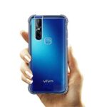 OO LALA JI For Vivo V15 - Soft Silicone Shockproof Bumper Case Back Cover in Transparent [Air Cushion Technology] for Vivo V15-Transparent
