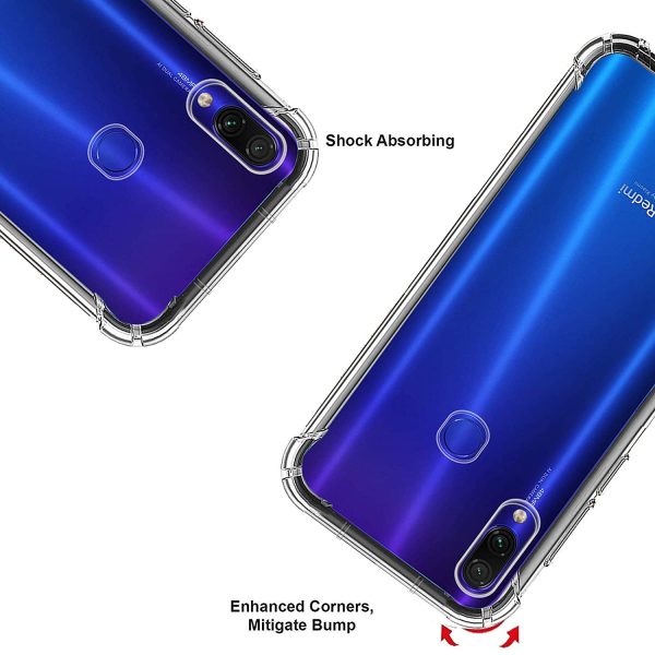 OO LALA JI  flexible shockproof corner protective tpu back cover case cover/ultra slim clear tpu bumper for xiaomi redmi note 7 pro / - transparent - Image 4