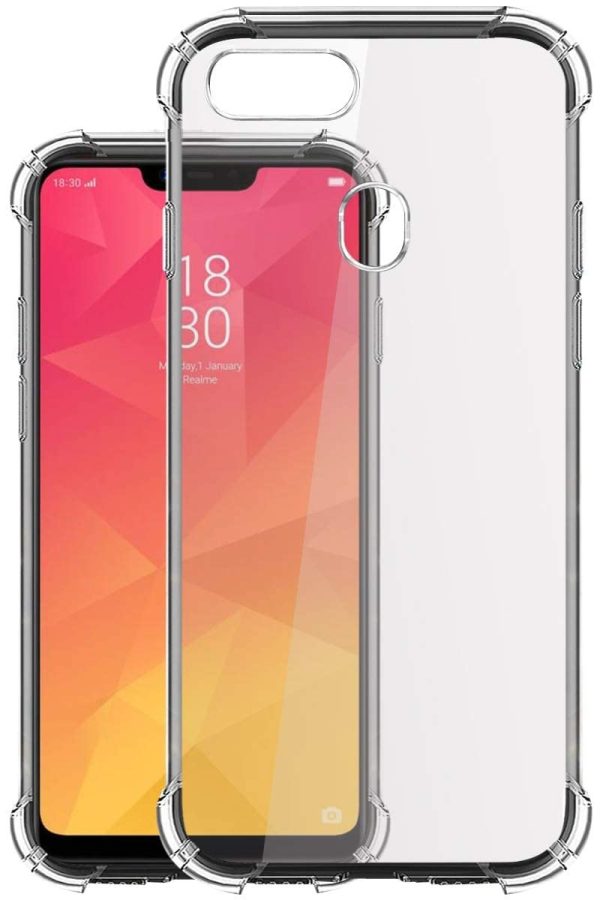 OO LALAJI Shockproof TPU Back Cover for Realme 2/ Oppo A12 / A5s / A5  /  A7 / A11k - Transparent | Cushioned Edges | Flexible Clear Case -Transparent - Image 5