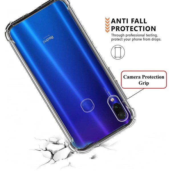 OO LALA JI  flexible shockproof corner protective tpu back cover case cover/ultra slim clear tpu bumper for xiaomi redmi note 7 pro / - transparent - Image 5