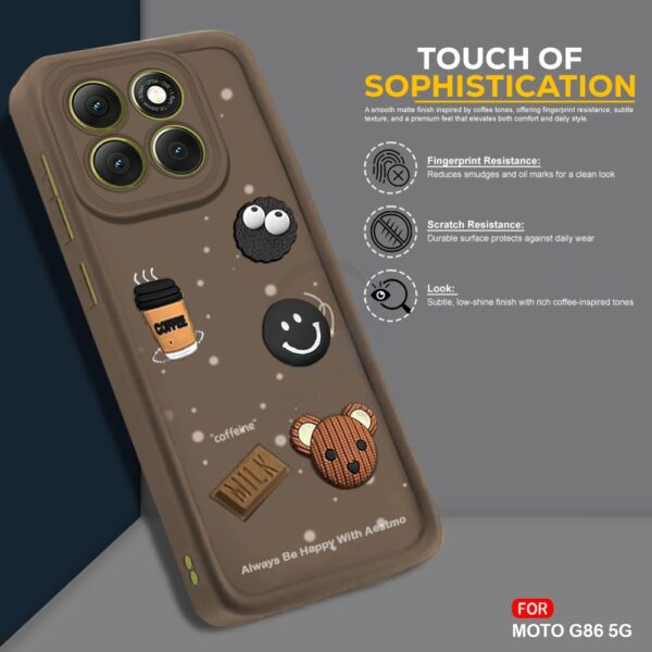 For Motorola Moto G86 5G Back Cover Girlish Coffee Case New - Image 6