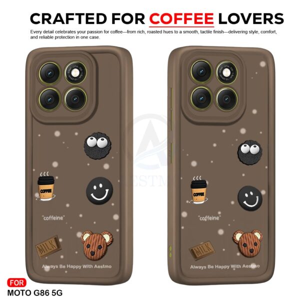For Motorola Moto G86 5G Back Cover Girlish Coffee Case New - Image 3