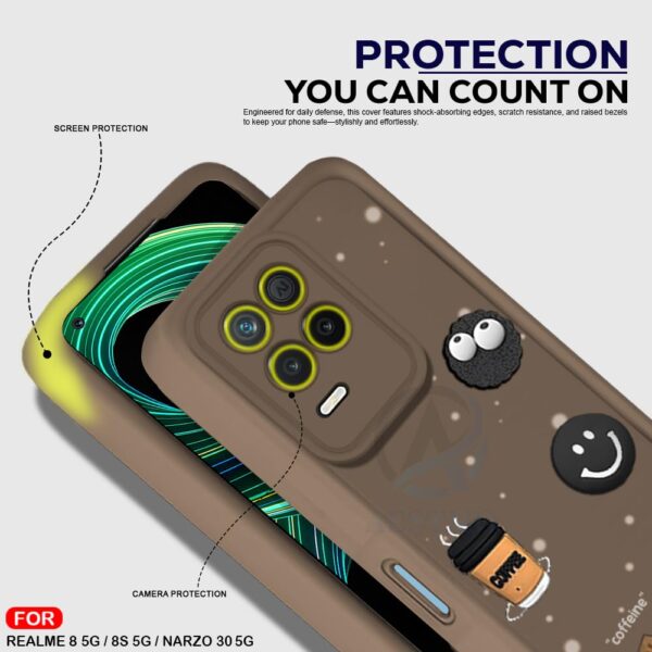For Realme 8 5G Back Cover Girlish Coffee Case New - Image 3