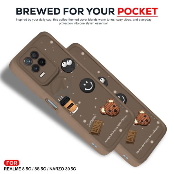 For Realme 8 5G Back Cover Girlish Coffee Case New - Image 4