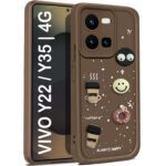 For Vivo Y35 4G Back Cover Girlish Coffee Case New