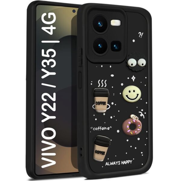 For Vivo Y35 4G Back Cover Girlish Coffee Case New - Image 5