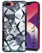 For Oppo A3S Back Cover Diamond Cut Case New