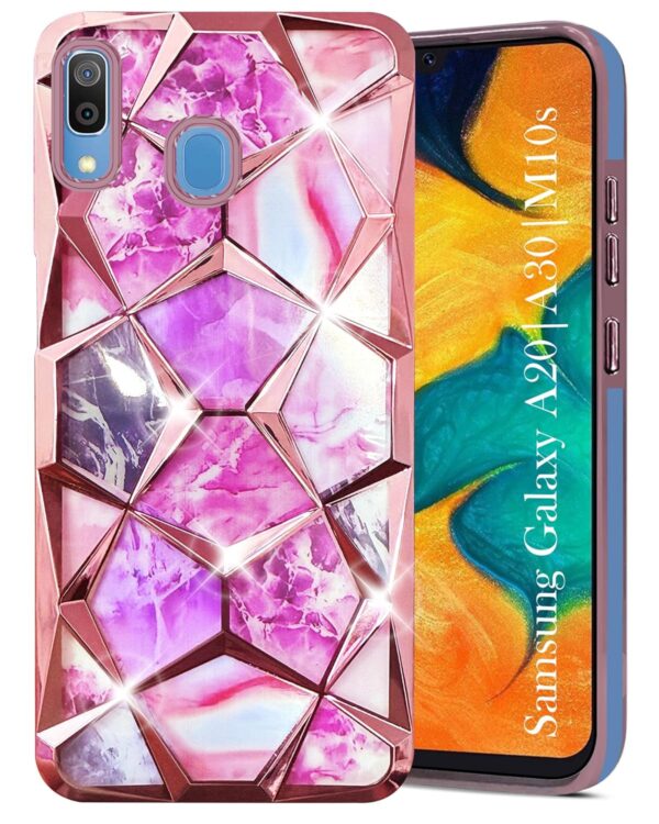 For Samsung Galaxy A20S Back Cover Diamond Cut Case New - Image 4