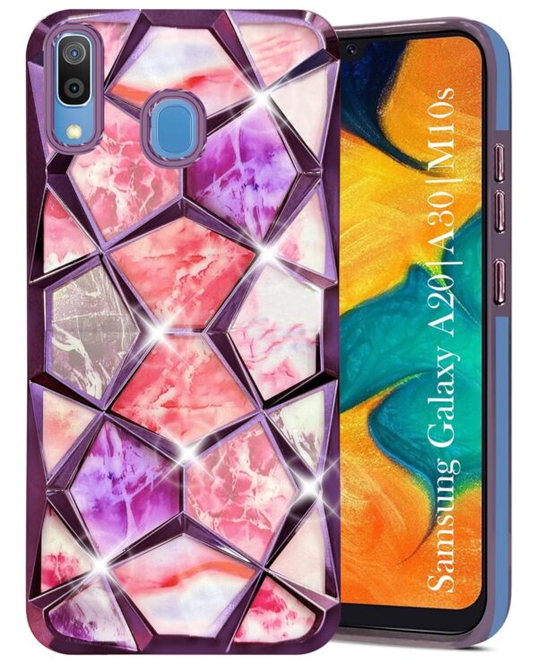 For Samsung Galaxy A20S Back Cover Diamond Cut Case New - Image 3