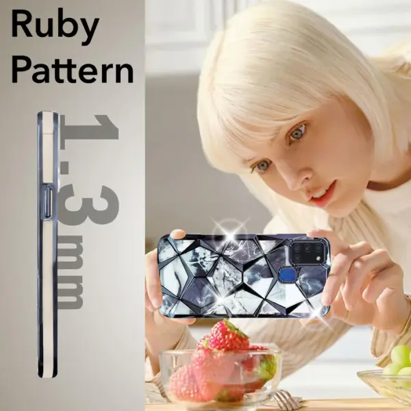 For Samsung Galaxy A21S Back Cover Diamond Cut Case New - Image 13