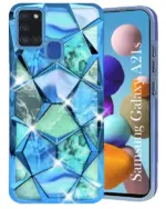 For Samsung Galaxy A21S Back Cover Diamond Cut Case New - Image 9