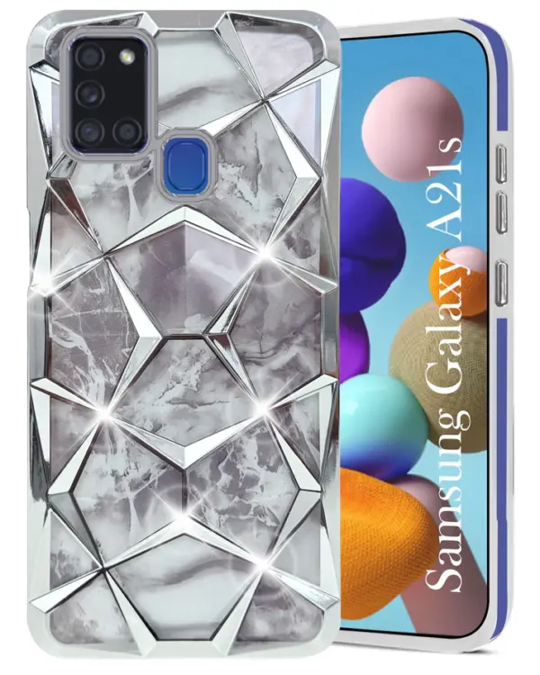 For Samsung Galaxy A21S Back Cover Diamond Cut Case New - Image 5
