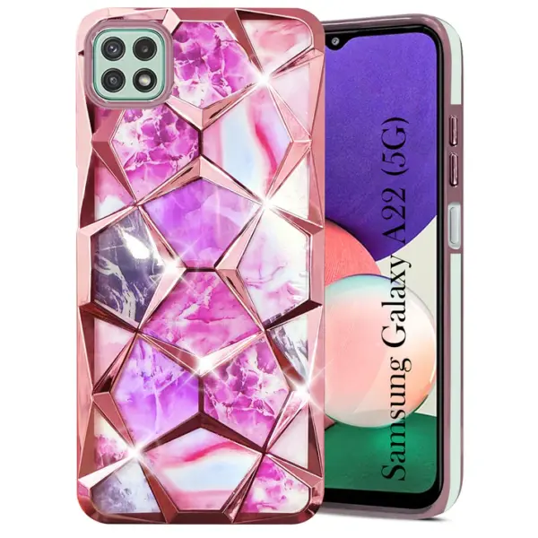 For Samsung Galaxy A22 5G Back Cover Diamond Cut Case New - Image 6