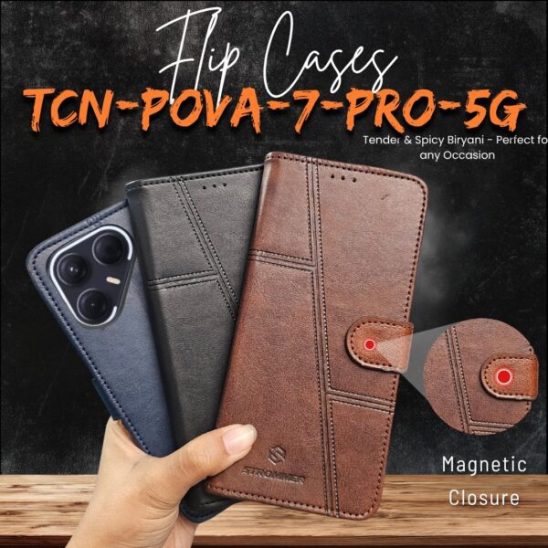 4U Flip Tecno Pova 7 Pro 5G Flip Cover New - Image 8