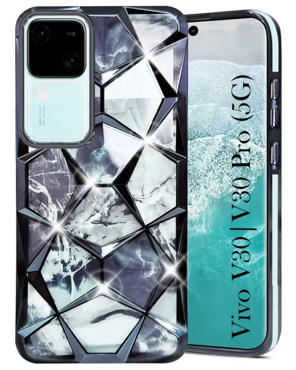 For Vivo V30 Back Cover Diamond Cut Case New - Image 15