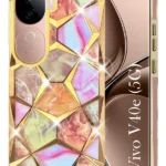 For Vivo V40E Back Cover Diamond Cut Case New