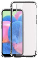 OO LALA JI Samsung Galaxy A30S - Soft Silicone Shockproof Bumper Case Back Cover in Transparent [Air Cushion Technology] - Transparent