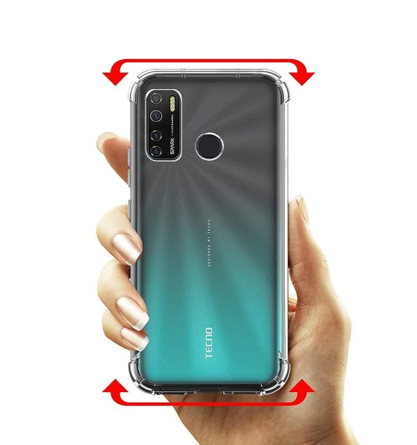 OO LALA JI Hybrid Protection Silicone Back Cover Case for Techno Spark 5 / Techno Spark 5 Pro | Crystal Clear TPU Bumper Back Cover for Techno Spark 5 / Spark 5 Pro- Transparent - Image 2