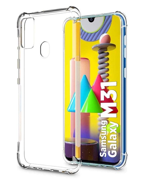 OO LALA JI Samsung Galaxy M31 Silicone Shockproof 7D Bumper Back Cover  - Transparent - Image 2