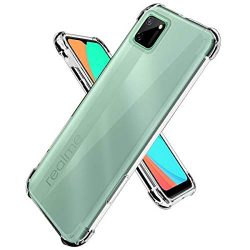 OO LALA JI Realme C12 / Narzo 20 / Narzo 30a / Realme C25 / Realme C25s Scratch Resistant Soft TPU Transparent Bumper Corner Back Cover (Corner Protection with Air Cushion Technology) - Transparent