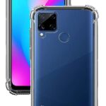 OO LALA JI Shockproof TPU Back Cover for Realme C15 - Transparent | Cushioned Edges | Flexible Clear Case - Transparent