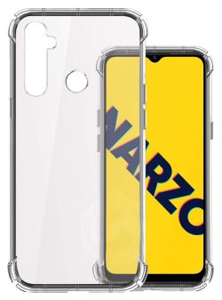 OO LALA JI Realme Narzo 10A Silicone Shockproof 100D Bumper Back Cover – Transparent