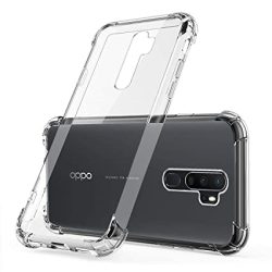 OO LALA JI For Oppo A5 2020 - Soft Silicone Shockproof Bumper Case Back Cover in Transparent [Air Cushion Technology] for Oppo a5 2020-Transparent