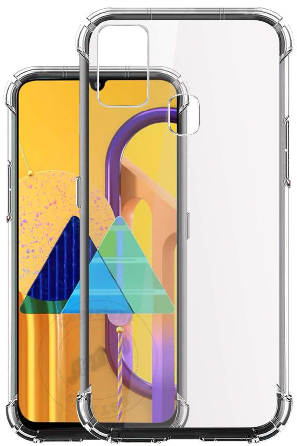 OO LALA JI samsung galaxy m30s - soft silicone shockproof Bumper Case case back cover in transparent[air cushion technology] - Transparent - Image 2