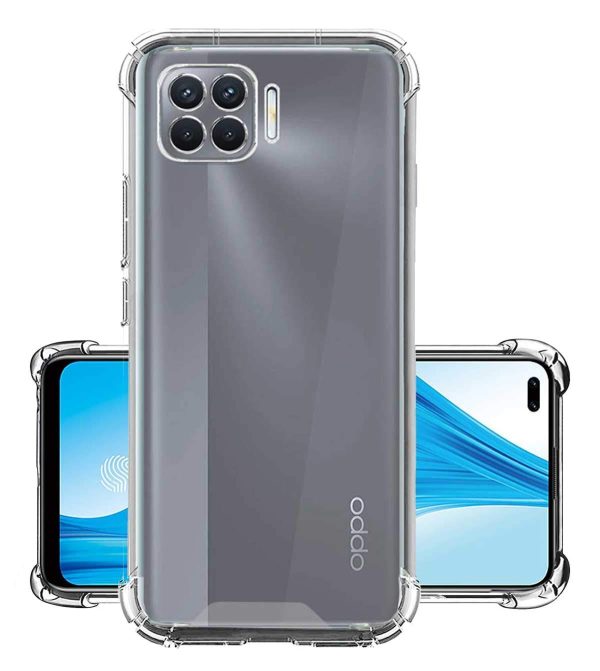 OO LALA JI Oppo F17 Pro - Soft Silicone Shockproof Bumper Case Back Cover in Transparent[Air Cushion Technology] - Transparent - Image 3
