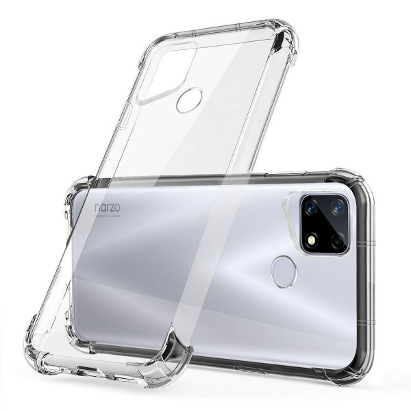 OO LALA JI Realme C12 / Narzo 20 / Narzo 30a / Realme C25 / Realme C25s Scratch Resistant Soft TPU Transparent Bumper Corner Back Cover (Corner Protection with Air Cushion Technology) - Transparent - Image 3