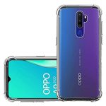 OO LALA JI For Oppo A9 2020 - Soft Silicone Shockproof Bumper Case Back Cover in Transparent [Air Cushion Technology] for Oppo a9 2020-Transparent
