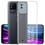 OO LALA JI For Realme Narzo 50i - Soft Silicone Shockproof Bumper Case Back Cover in Transparent [Air Cushion Technology] for realme narzo 50i-Transparent