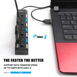 For 7 Port Hub With 7 Switch New