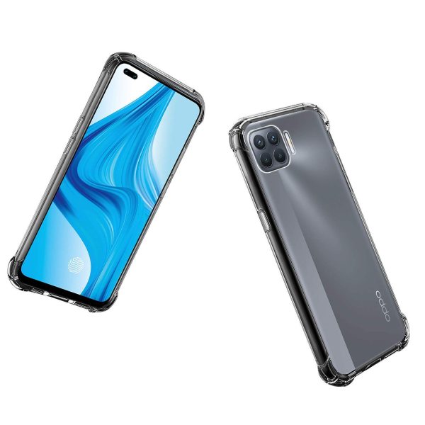 OO LALA JI Oppo F17 Pro - Soft Silicone Shockproof Bumper Case Back Cover in Transparent[Air Cushion Technology] - Transparent - Image 4
