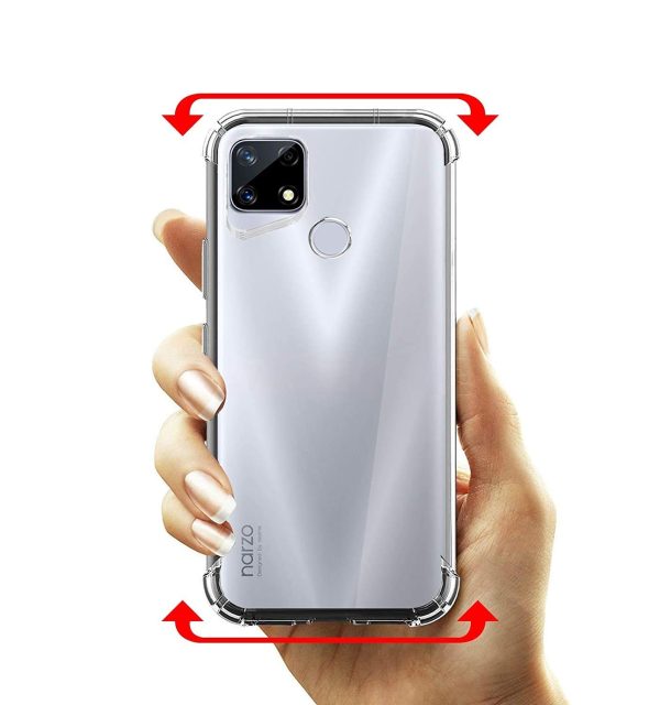OO LALA JI Realme C12 / Narzo 20 / Narzo 30a / Realme C25 / Realme C25s Scratch Resistant Soft TPU Transparent Bumper Corner Back Cover (Corner Protection with Air Cushion Technology) - Transparent - Image 4
