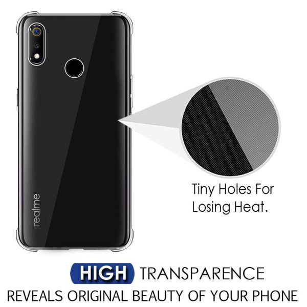 OO LALA JI Oppo realme 3 pro Scratch Proof TPU 12D Transparent Bumper Cover (Corner Protection with Air Cushion Technology) - Transparent - Image 5