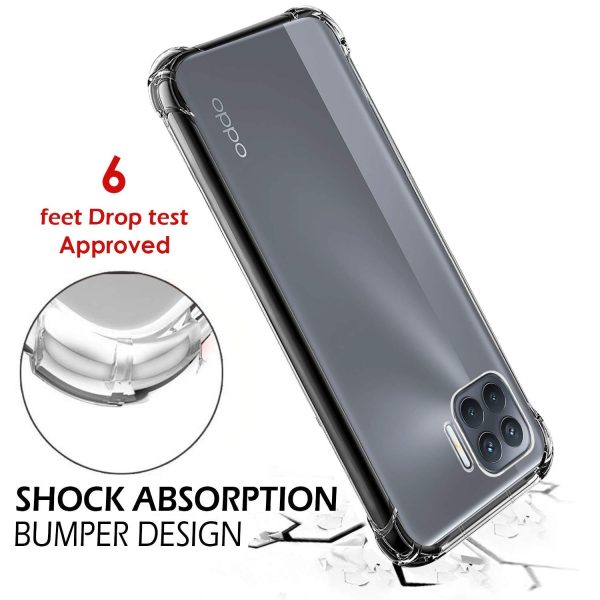 OO LALA JI Oppo F17 Pro - Soft Silicone Shockproof Bumper Case Back Cover in Transparent[Air Cushion Technology] - Transparent - Image 5
