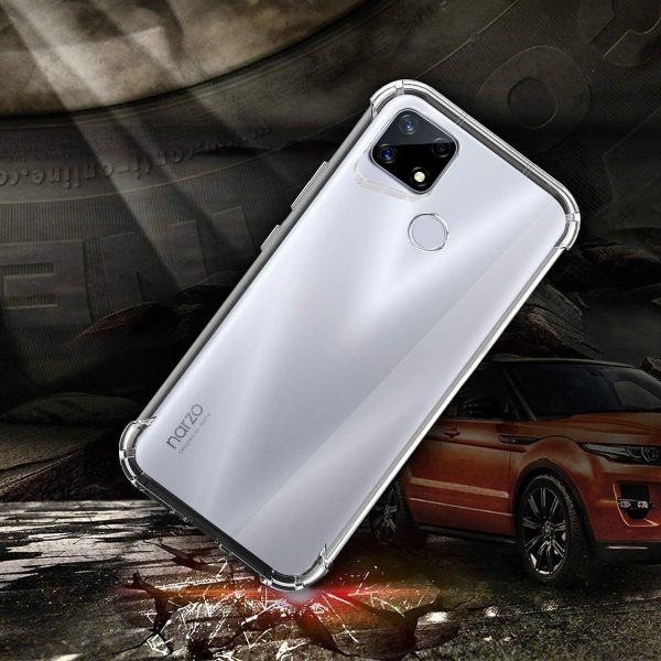 OO LALA JI Realme C12 / Narzo 20 / Narzo 30a / Realme C25 / Realme C25s Scratch Resistant Soft TPU Transparent Bumper Corner Back Cover (Corner Protection with Air Cushion Technology) - Transparent - Image 6