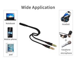 For Audio Splitter Plastic 2 Male 1 Female New