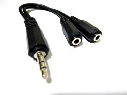 For Dual Handsfree Audio Splitter Plastic New 1 Pc