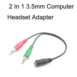 For 1Male 2 Female Mick Aux Audio Splitter Plastic New 1 Pc