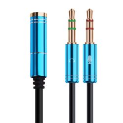 For Dual Handsfree Audio Splitter Metal New