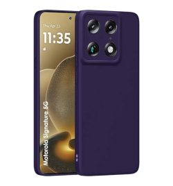 Soft Silicone Liquid Back Cover Compatible with Motorola Moto Signature 5G -Purple