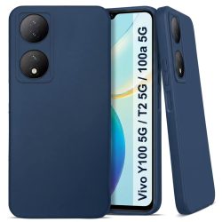 Silicone Back Cover For Vivo Y100 5G | T2 5G | 100A 5G Nevy Blue
