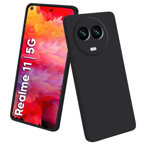 Silicone Back Cover for Realme 11 11X 5G  C67 5G  Narzo 60X 5G Black - Image 3