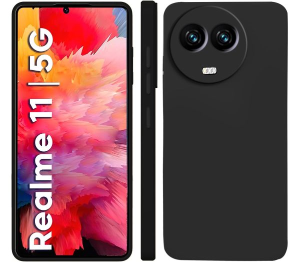 Silicone Back Cover for Realme 11 11X 5G  C67 5G  Narzo 60X 5G Black - Image 4