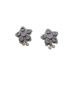 Aone Silver Oxidised Fancy Earrings Code B8 New