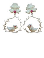 Aone silver oxidised fancy earrings code D22 New