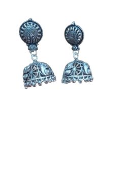 Aone silver oxidised fancy earrings code D16 New